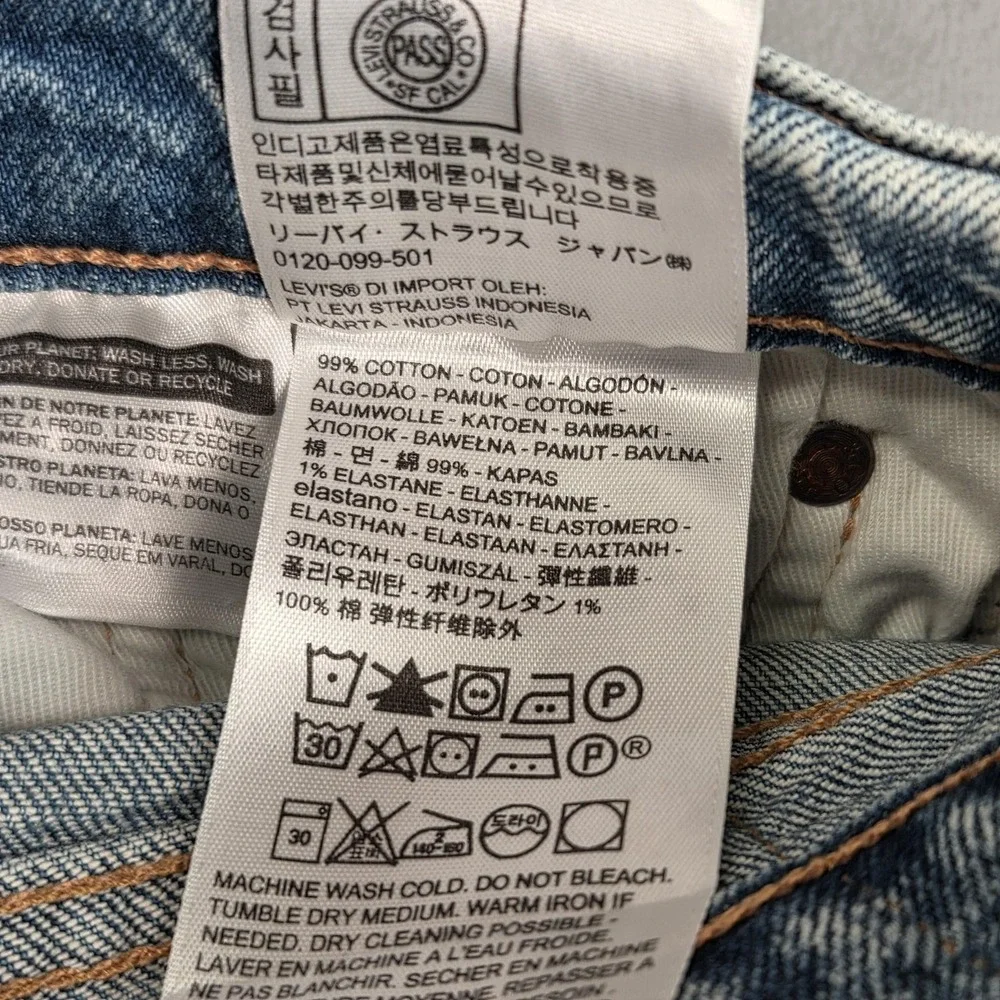 Levi's Premium 511 Jeans Mens 28x26 Light Wash Distressed Slim Tag 29x32 Altered
